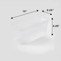 2pk Slim Open Storage Bins Clear - Brightroom™: Stackable Plastic Utility Tubs, 7.1 Volume, Nesting, Spot Clean 9 2pk Slim Open Storage Bins Clear - Brightroom™: Stackable Plastic Utility Tubs, 7.1 Volume, Nesting, Spot Clean -Brightroom GUEST 009171ca f91f 4418 9454 229462699c15