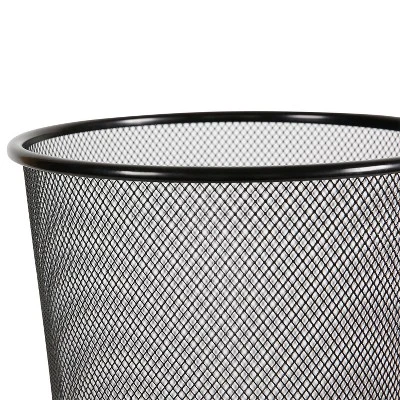 Mesh Waste Basket Black - Brightroom™: Steel, 3 Gallon, Nonslip Base, Fingerprint-Resistant, Indoor Mesh Trash Can 4 Mesh Waste Basket Black - Brightroom™: Steel, 3 Gallon, Nonslip Base, Fingerprint-Resistant, Indoor Mesh Trash Can - Image 2