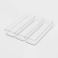 3 Compartment Plastic Drawer Flatware Organizer - Brightroom™: Clear In-Drawer Storage, Contemporary Style, 16"x13" 7 3 Compartment Plastic Drawer Flatware Organizer - Brightroom™: Clear In-Drawer Storage, Contemporary Style, 16"x13" -Brightroom GUEST 0b625425 29fc 4f01 a3c1 bb0716510ee2