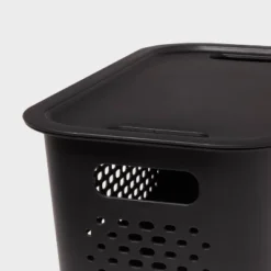Narrow Decorative Plastic Lid Black - Brightroom™: Storage Bin, Cut-Out Handles, 13" Cube System Compatible 5 Narrow Decorative Plastic Lid Black - Brightroom™: Storage Bin, Cut-Out Handles, 13" Cube System Compatible -Brightroom GUEST 0e563402 7377 4f86 8bca 889ad7a7b3f2