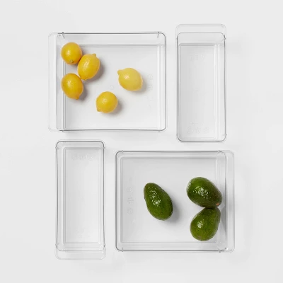 4pc Fridge & Pantry Bin Storage Set Clear - Brightroom™: Refrigerator & Pantry Organizers, Hand Washable 4 4pc Fridge & Pantry Bin Storage Set Clear - Brightroom™: Refrigerator & Pantry Organizers, Hand Washable - Image 2