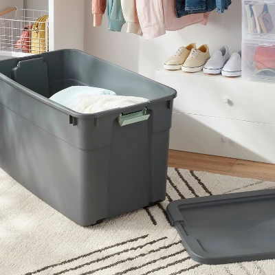 45gal Latching Storage Tote - Brightroom™: Portable Plastic Container With Lid, Universal Storage, Gray, 45 Gallon Capacity 3 45gal Latching Storage Tote - Brightroom™: Portable Plastic Container With Lid, Universal Storage, Gray, 45 Gallon Capacity