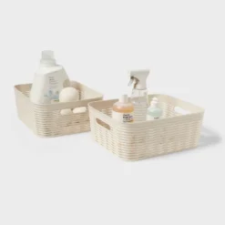 2pk Wave Medium Decorative Basket Cream - Brightroom™ 7 2pk Wave Medium Decorative Basket Cream - Brightroom™ -Brightroom GUEST 18abc29c cd2a 4b08 abdf 83a9eadf43a1