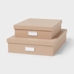 Canvas Storage Bin Set Light Brown - Brightroom™: Desk & Office Organizers, Polyester Canvas, , 2-Pack -Brightroom GUEST 19a9bb45 aebd 40f3 a732 4883fdc2def0