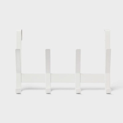 Over The Door 4 Hook - White - Brightroom™ 4 Over The Door 4 Hook - White - Brightroom™ - Image 2