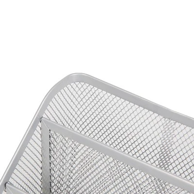 Mesh Medium Desktop Organizer Silver - Brightroom™: Steel Desk Tool Holder, Office Supplies, 7"x7"x6" 4 Mesh Medium Desktop Organizer Silver - Brightroom™: Steel Desk Tool Holder, Office Supplies, 7"x7"x6" - Image 2