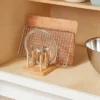 Wood 4 Slot Cutting Board Pan Lid Organizer Yellow - Brightroom™ -Brightroom GUEST 20780955 c019 40e8 b79b 2ddfb2406400