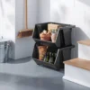Large Open Front Stackable Storage Bin - Brightroom™: Black Polypropylene Utility, 10.75 Volume, 20.3" Width 2 Large Open Front Stackable Storage Bin - Brightroom™: Black Polypropylene Utility, 10.75 Volume, 20.3" Width -Brightroom GUEST 2445907f d0a7 4721 ae98 04059edf68b6