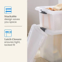 Medium Frosted Latching Storage Box - Brightroom™: Stackable Polypropylene Tote With Lid, 48L Capacity 10 Medium Frosted Latching Storage Box - Brightroom™: Stackable Polypropylene Tote With Lid, 48L Capacity -Brightroom GUEST 26086a48 e4ef 4a9c a11a 7ec2b449b8a7