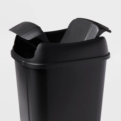 13.3gal Pivot Lid Waste Can Black - Brightroom™: Kitchen Trash Can, Swing Lid, 13 Gallon Capacity, Indoor Use 4 13.3gal Pivot Lid Waste Can Black - Brightroom™: Kitchen Trash Can, Swing Lid, 13 Gallon Capacity, Indoor Use - Image 2