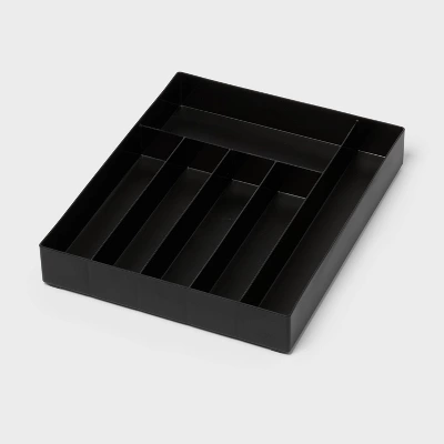 6 Compartment Plastic Drawer Flatware Organizer Black - Brightroom™: Silverware & Utensil Kitchen Drawer Tray 5 6 Compartment Plastic Drawer Flatware Organizer Black - Brightroom™: Silverware & Utensil Kitchen Drawer Tray - Image 3