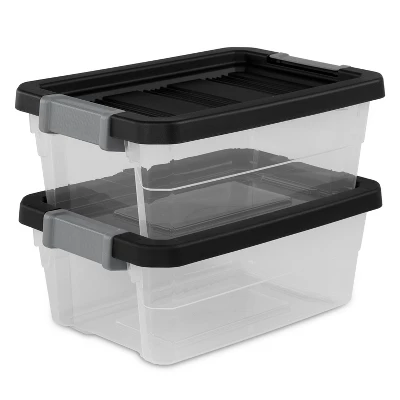 16qt Heavy Duty Latching Clear Storage Box - Brightroom™: Portable Plastic Bin, Universal Storage, Black, Lidded 8 16qt Heavy Duty Latching Clear Storage Box - Brightroom™: Portable Plastic Bin, Universal Storage, Black, Lidded - Image 6