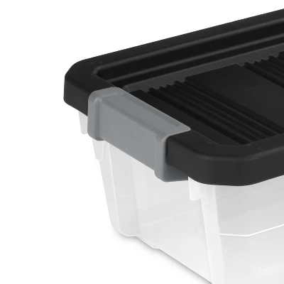 16qt Heavy Duty Latching Clear Storage Box - Brightroom™: Portable Plastic Bin, Universal Storage, Black, Lidded 7 16qt Heavy Duty Latching Clear Storage Box - Brightroom™: Portable Plastic Bin, Universal Storage, Black, Lidded - Image 5