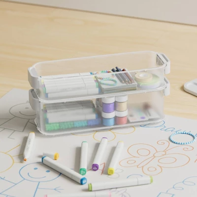 6pc Click In Place Slim Toolbox Kit Plastic Storage Home And Office Organization - Brightroom™ 4 6pc Click In Place Slim Toolbox Kit Plastic Storage Home And Office Organization - Brightroom™ - Image 2