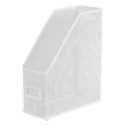 Mesh Magazine File White - Brightroom™: Steel File Organizer & Holder, No Assembly Required, 12" H X 10" W X 4.12" D 3 Mesh Magazine File White - Brightroom™: Steel File Organizer & Holder, No Assembly Required, 12" H X 10" W X 4.12" D