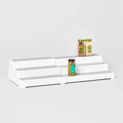 Shelf Expandable 3 Tier - Brightroom™: Freestanding Spice Rack Organizer, White Kitchen Storage For Pantry & Cabinet 4 Shelf Expandable 3 Tier - Brightroom™: Freestanding Spice Rack Organizer, White Kitchen Storage For Pantry & Cabinet - Image 2