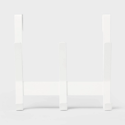 Heavy Duty Over The Door 3 Hooks Rail Matte White - Brightroom™: Steel Door Hanger Rack, Powder-Coated, No Assembly 4 Heavy Duty Over The Door 3 Hooks Rail Matte White - Brightroom™: Steel Door Hanger Rack, Powder-Coated, No Assembly - Image 2