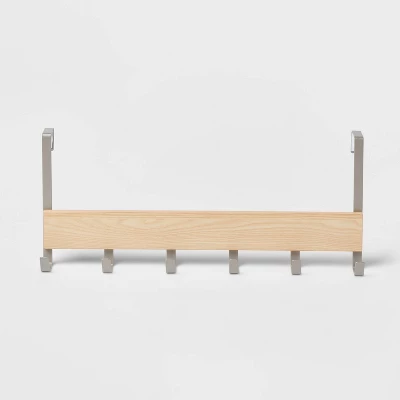 Large Over The Door Hook With Wood 6 Hooks - Brightroom™ 5 Large Over The Door Hook With Wood 6 Hooks - Brightroom™ - Image 3