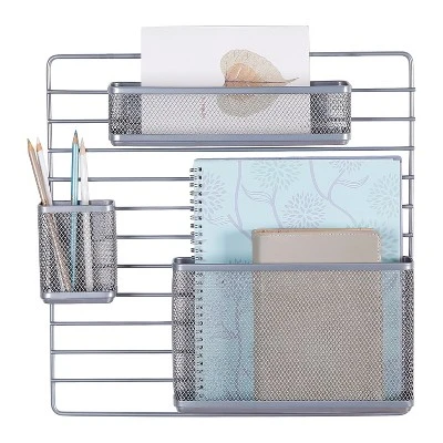 Mesh Additional Wall Organization Tools Silver - Brightroom™: Steel Desk & File Organizer For Office Supplies 6 Mesh Additional Wall Organization Tools Silver - Brightroom™: Steel Desk & File Organizer For Office Supplies - Image 4