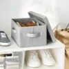 Fabric Shoe Bin With Lid Light Gray - Brightroom™: Square Storage With Handles, Fits 13" Cube System, No Assembly Required 2 Fabric Shoe Bin With Lid Light Gray - Brightroom™: Square Storage With Handles, Fits 13" Cube System, No Assembly Required -Brightroom GUEST 473b64ee 3c02 4df6 b83c c3eb966b4a33