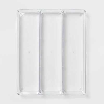 3 Compartment Plastic Drawer Flatware Organizer - Brightroom™: Clear In-Drawer Storage, Contemporary Style, 16"x13" 4 3 Compartment Plastic Drawer Flatware Organizer - Brightroom™: Clear In-Drawer Storage, Contemporary Style, 16"x13" - Image 2