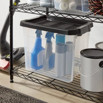 30qt Heavy Duty Latching Clear Storage Box - Brightroom™: Stackable Plastic Bin With Lid, Universal Utility Storage 3 30qt Heavy Duty Latching Clear Storage Box - Brightroom™: Stackable Plastic Bin With Lid, Universal Utility Storage
