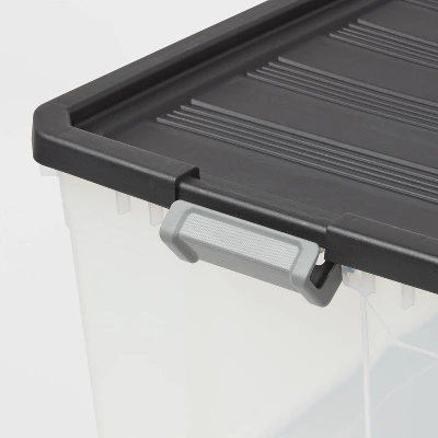200qt Heavy Duty Latching Clear Storage Box - Brightroom™: Portable Black Utility Bin With Lid, 200qt Capacity 4 200qt Heavy Duty Latching Clear Storage Box - Brightroom™: Portable Black Utility Bin With Lid, 200qt Capacity - Image 2