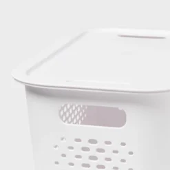 Narrow Decorative Plastic Lid White - Brightroom™: Storage Bin Lid For 13" Cube System, Universal Placement -Brightroom GUEST 5dadf368 1565 4450 9e92 3adba952e86c