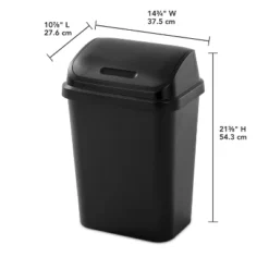 7.8gal Swing Top Waste Can Black - Brightroom™: Indoor Trash Bin With Lid, Textured Plastic, 21.375" Height 17 7.8gal Swing Top Waste Can Black - Brightroom™: Indoor Trash Bin With Lid, Textured Plastic, 21.375" Height -Brightroom GUEST 5efdfea5 0c3e 402b 8bc4 3a46f54a8791
