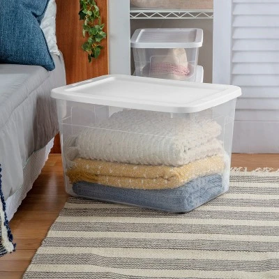 70qt Clear Storage Box With White Lid - Brightroom™ 7 70qt Clear Storage Box With White Lid - Brightroom™ - Image 5