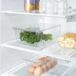 Produce Fridge Bin With Lid - Brightroom™: Clear Refrigerator Organizer, Kitchen Storage, 10.5" Depth