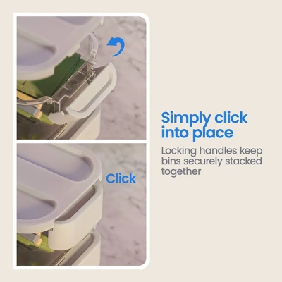 Click In Place 20.7qt Clear Open Front Plastic Storage Bin For Home And Office Organization White Latch - Brightroom™ 7 Click In Place 20.7qt Clear Open Front Plastic Storage Bin For Home And Office Organization White Latch - Brightroom™ - Image 5