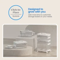 7pc Click In Place Rolling Storage Cart Kit Plastic Storage Home And Office Organization - Brightroom™ 18 7pc Click In Place Rolling Storage Cart Kit Plastic Storage Home And Office Organization - Brightroom™ -Brightroom GUEST 63576ac5 0756 468d 83fe 4925fda195a7