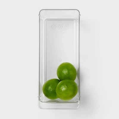 Small Narrow Fridge And Pantry Organizer Bin - Brightroom™: Clear Kitchen Storage, Freezer-Safe, 10.5" Depth 3 Small Narrow Fridge And Pantry Organizer Bin - Brightroom™: Clear Kitchen Storage, Freezer-Safe, 10.5" Depth