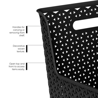 Y-Weave Narrow Easy Access Decorative Storage Basket 5 Y-Weave Narrow Easy Access Decorative Storage Basket - Image 3