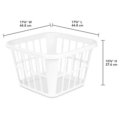 1.25bu Laundry Basket White - Brightroom™: Plastic Clothes Hamper With Built-In Handles, Medium Size, Portable Storage 7 1.25bu Laundry Basket White - Brightroom™: Plastic Clothes Hamper With Built-In Handles, Medium Size, Portable Storage - Image 5