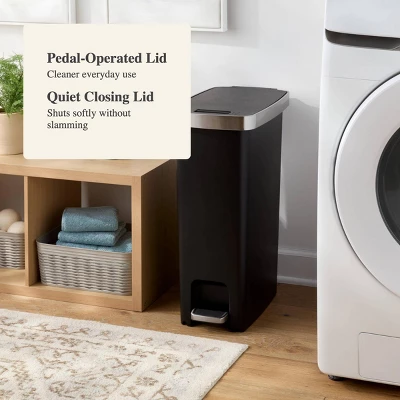 45L Slim Resin Step Trash Can With Stainless Band - Brightroom™ 5 45L Slim Resin Step Trash Can With Stainless Band - Brightroom™ - Image 3