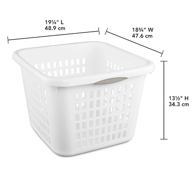 1.5bu Plastic Square Laundry Basket - Brightroom™: Medium White Clothes Hamper With Built-In Handles, Portable Storage 6 1.5bu Plastic Square Laundry Basket - Brightroom™: Medium White Clothes Hamper With Built-In Handles, Portable Storage - Image 4