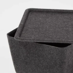 Lidded Felt With Lid Charcoal - Brightroom™: Rectangle Storage Basket, 20% Recycled Polyester, 8.25"x6.25"x4.125" 5 Lidded Felt With Lid Charcoal - Brightroom™: Rectangle Storage Basket, 20% Recycled Polyester, 8.25"x6.25"x4.125" -Brightroom GUEST 719e52a0 78f1 4bb2 bce1 e64442aab5f4