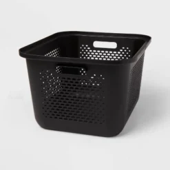 Medium Decorative Plastic Bin With Cutout Handles - Brightroom™ 8 Medium Decorative Plastic Bin With Cutout Handles - Brightroom™ -Brightroom GUEST 7cd07dff 82de 4d68 a827 22c552cbd443