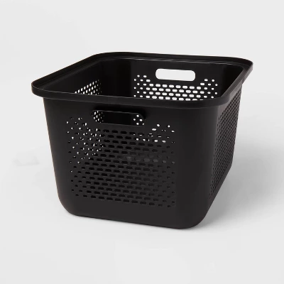 Medium Decorative Plastic Bin With Cutout Handles - Brightroom™ 5 Medium Decorative Plastic Bin With Cutout Handles - Brightroom™ - Image 3