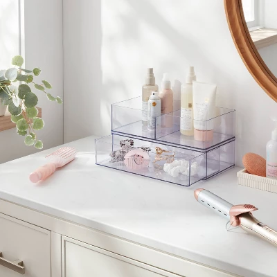 Clear Divided Bin With Drawer - Brightroom™ 3 Clear Divided Bin With Drawer - Brightroom™