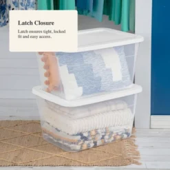 56qt Clear Non-Latching Storage Box With White Lid - Brightroom™ 14 56qt Clear Non-Latching Storage Box With White Lid - Brightroom™ -Brightroom GUEST 80e13dd9 8840 44b7 a511 0563ccffa9b3
