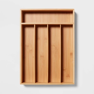 Natural 5 Compartment Flatware Drawer Organizer Brown - Brightroom™: Silverware & Utensils Holder, In-Drawer Storage 4 Natural 5 Compartment Flatware Drawer Organizer Brown - Brightroom™: Silverware & Utensils Holder, In-Drawer Storage - Image 2