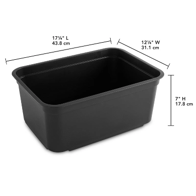 Folio Heavy Duty Storage Bin - Brightroom™: Black Plastic, Stackable, Portable, Universal Storage, 18.6 Volume Capacity 12 Folio Heavy Duty Storage Bin - Brightroom™: Black Plastic, Stackable, Portable, Universal Storage, 18.6 Volume Capacity - Image 10