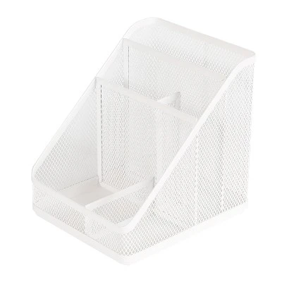 Mesh Medium Desktop Organizer White - Brightroom™: Steel Desk Tool Holder For Office Organization & Accessories 3 Mesh Medium Desktop Organizer White - Brightroom™: Steel Desk Tool Holder For Office Organization & Accessories