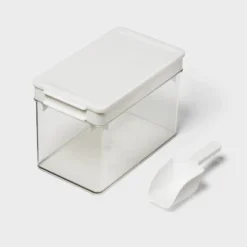 Ice Cube Tray With Lid Bin And Scoop White - Brightroom™: 28-Cavity Plastic Ice Maker Tray & Bucket For Freezer -Brightroom GUEST 8357207d 9b64 41ea a60c eecd9a752858