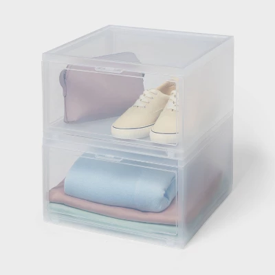 Stackable Large Bin Front Opening Clear - Brightroom™: Transparent Utility Storage, 19 Volume, Stackable 6 Stackable Large Bin Front Opening Clear - Brightroom™: Transparent Utility Storage, 19 Volume, Stackable - Image 4