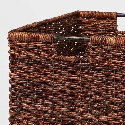 XL Woven Abaca Basket - Brightroom™: Handwoven Storage, Lacquered Finish, Rectangle Floor Crate, 22"x15"x13" 4 XL Woven Abaca Basket - Brightroom™: Handwoven Storage, Lacquered Finish, Rectangle Floor Crate, 22"x15"x13" - Image 2