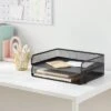 Mesh Stacking Letter Tray With Wide Side Opening Black - Brightroom™ -Brightroom GUEST 8cff4e39 bd45 4368 a1b9 f61a975c63ee